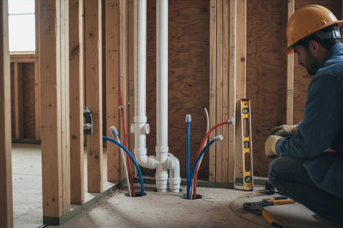 Drain and supply rough-in during Garbage Disposal Repair in Orangeville